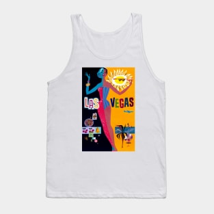 Las Vegas Woman Sunshine & Night Life 1962 Travel Advertisement Tank Top